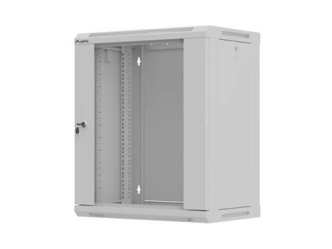 Szafa instalacyjna Rack wisząca 19" 12U 540x350 szara Drzwi przeszklone Lanberg (flat pack)