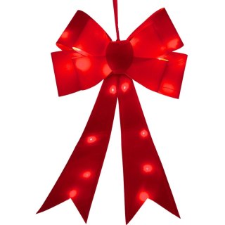 KOKARDA DEKORACYJNA 60CM CZERWONA 25 LED