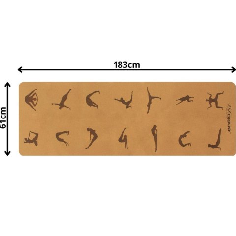 KORKOWA MATA DO JOGI SKŁADANA 183x61x0.4CM ENERO FIT