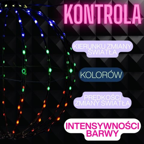 KULA DEKORACYJNA WISZĄCA 168LED RGB 40CM