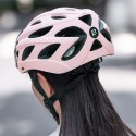 Kask rowerowy z odpinaną szybką daszkiem filtrem UV - różowy
