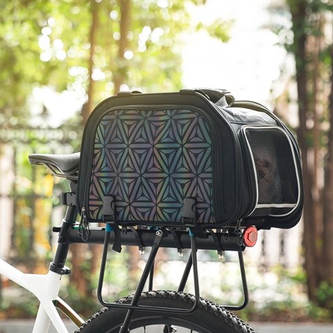 Torba rowerowa składana do transportu psa kota - czarna