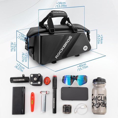 Torba sportowa i rowerowa mocowana na bagażnik 11.6l - czarna