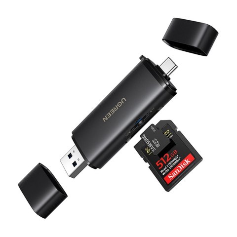 Czytnik kart pamięci 2w1 SD microSD USB-C USB-A UHS-II - czarny