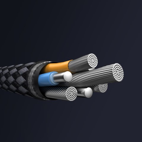 Kabel przewód 2w1 do szybkiego ładowania transmisji USB-C - 2xUSB-C PD 140W 2m - czarny