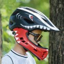 Kask rowerowy dziecięcy z odpinaną szczęką rozmiar M 54-58cm - czarny rekin