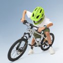 Kask rowerowy dziecięcy z odpinaną szczęką rozmiar M 54-58cm - zielony rekin