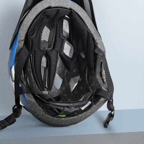 Kask rowerowy dziecięcy z odpinaną szczęką rozmiar S 48-54cm - niebieski