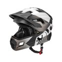 Kask rowerowy dziecięcy z odpinaną szczęką rozmiar S 48-54cm - szary