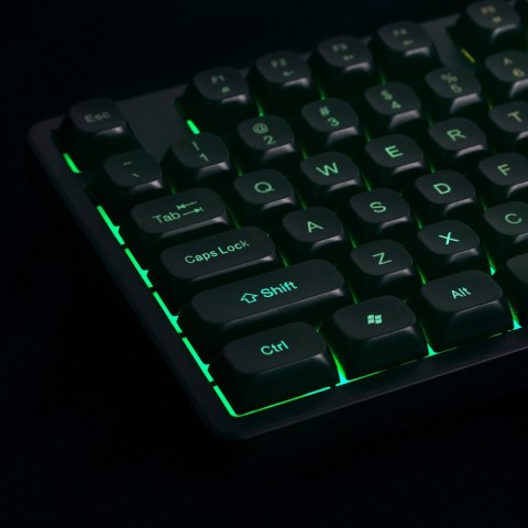 Klawiatura membranowa podświetlana z rolką gamingową RGB - czarna