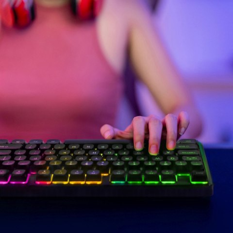 Klawiatura membranowa podświetlana z rolką gamingową RGB - czarna