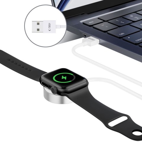Ładowarka indukcyjna magnetyczna do Apple Watch 1.2m USB-A UltraBoost - biała