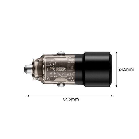 Ładowarka samochodowa USB-A USB-C CC03 PD 75W - czarna