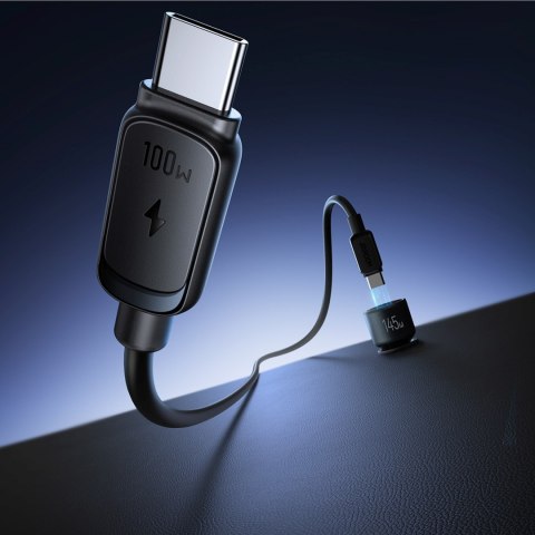 Ładowarka samochodowa USB-A USB-C z kablem 145W - ciemnoszara