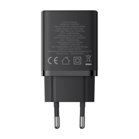 Ładowarka sieciowa USB-C USB-A Cube Pro 30W - czarna