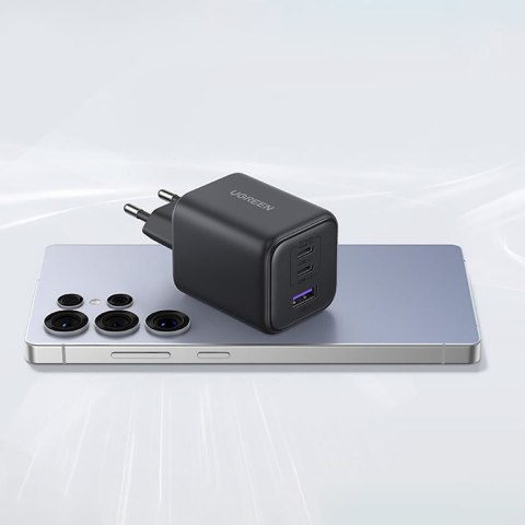 Ładowarka sieciowa USB-C USB-A GaN X527 45W - czarna