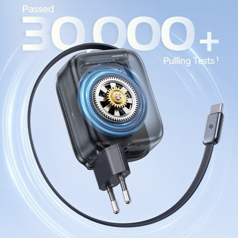 Ładowarka sieciowa USB-C ze zwijanym kablem USB-C EnerCore CJ11 45W - czarna