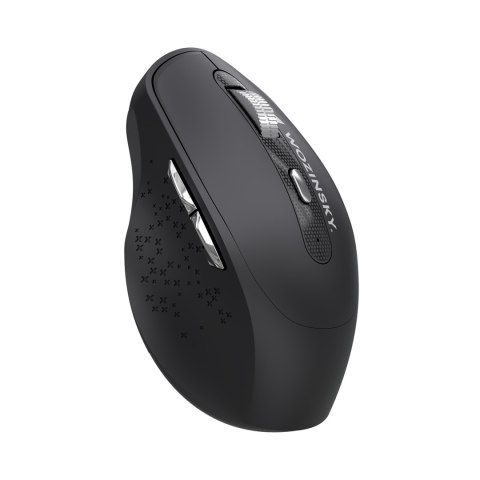 Myszka bezprzewodowa ergonomiczna 6 przycisków Bluetooth 1600 DPI - czarna
