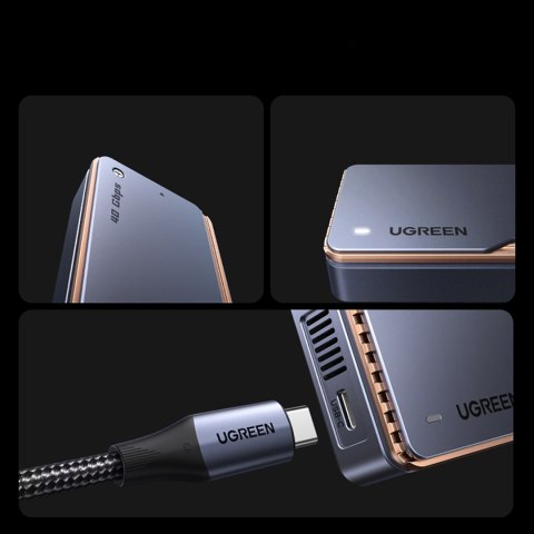 Obudowa na dysk M.2 NVMe SSD z chłodzeniem aktywnym USB4 40Gb/s - szara