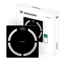 Waga łazienkowa inteligentna analityczna Bluetooth 180 kg - czarna