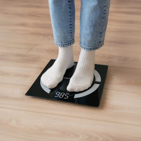 Waga łazienkowa inteligentna analityczna Bluetooth 180 kg - czarna