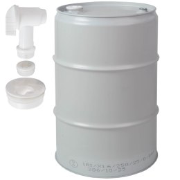 Beczka stalowa metalowa TH 60L korki 2 i 3/4 z kranikiem atest - SZARA