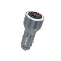Ładowarka samochodowa USB-A USB-C PD QC LED 120W - szary