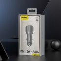 Ładowarka samochodowa USB-A USB-C PD QC LED 120W - szary