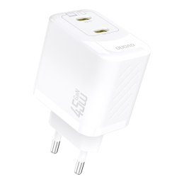 Ładowarka sieciowa 2xUSB-C GaN PD 45W - biała