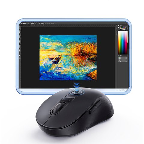 Mysz bezprzewodowa ergonomiczna Bluetooth F02 - czarna