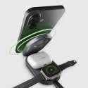 Stacja ładująca 3w1 bezprzewodowa składana do iPhone Apple Watch AirPods QI2 MFI - czarna