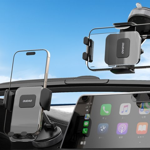 Uchwyt samochodowy do smartfona z przyssawką na deskę rozdzielczą - czarny