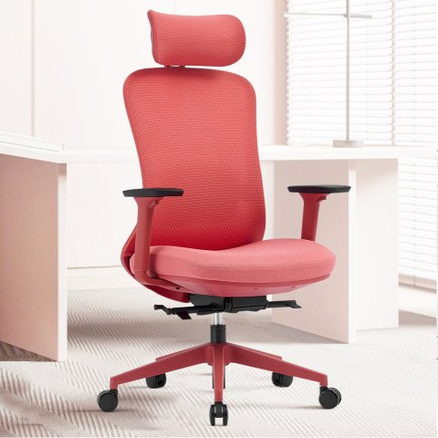 Fotel biurowy ergonomiczny ANGEL fizjO czerwony z funkcją masażu