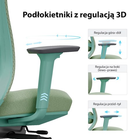 Fotel biurowy ergonomiczny ANGEL fizjO miętowy z funkcją masażu