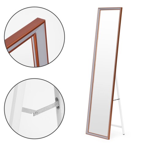 Duże lustro stojące 148 cm aluminiowa rama rozstawiane ModernHome
