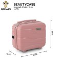 Zestaw walizek BERWIN Torna 4w1 - twarde walizki na kółkach + kosmetyczka DUSTY Rose