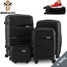 Zestaw walizek BERWIN Torna 4w1 twarde walizki na kółkach + kosmetyczka TITAN Schwarz