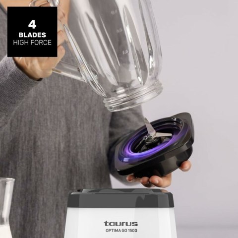 Mikser z Tworzywa Sztucznego Taurus 912471000 Biały Czarny 1500 W 1,5 L