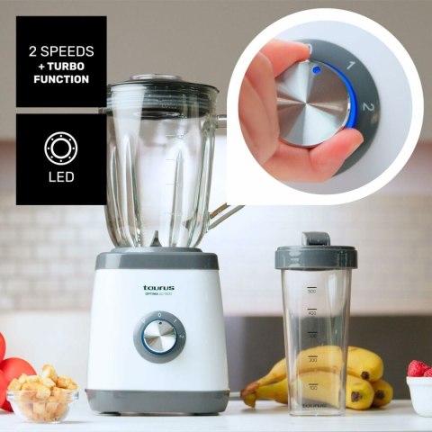 Mikser z Tworzywa Sztucznego Taurus 912471000 Biały Czarny 1500 W 1,5 L