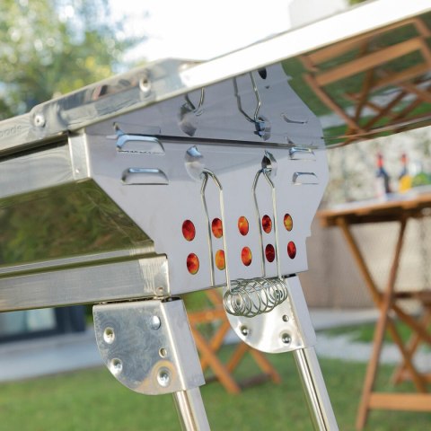 Składany grill ze stali nierdzewnej na węgiel drzewny ExelQ InnovaGoods Szary (Odnowione C)