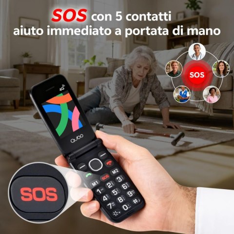 Telefon komórkowy dla seniorów Qubo NEONWBK 4G 2,4" 32 GB Czarny