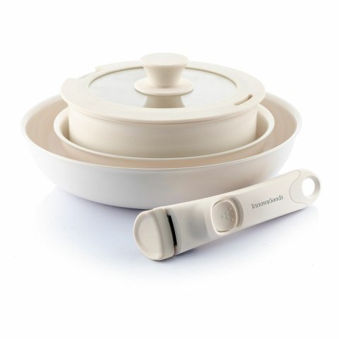 Zestaw Patelni z Odpinaną Rączką i Pokrywką Passet InnovaGoods Aluminium 5 Części (Odnowione A)