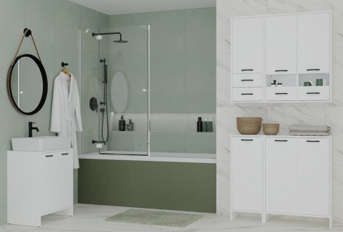 Szafka Łazienkowa NINA 2DUM BIAŁY 2 Drzwi Półki Regał Pod Umywalkę