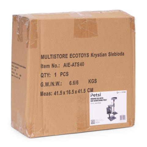 Drapak dla kota legowisko słupek wieża do drapania domek 110 cm szary Petsi