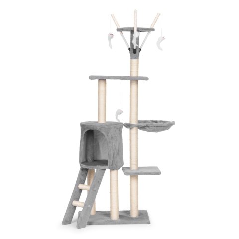 Drapak dla kota legowisko słupek wieża do drapania domek 134 cm szary Petsi