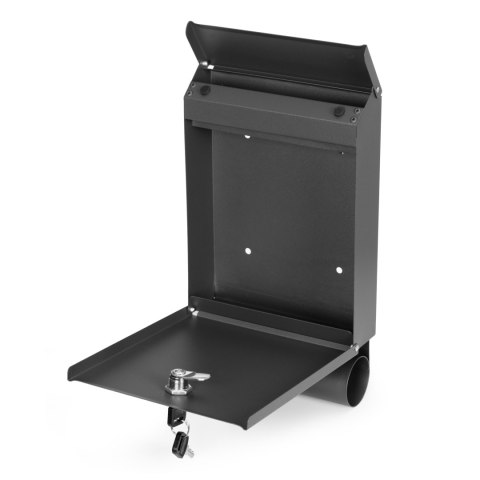 Skrzynka na listy z gazetownikiem pocztowa ścienna stal galwanizowana antracyt ModernHome