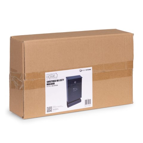 Skrzynka na listy z gazetownikiem pocztowa ścienna stal galwanizowana antracyt ModernHome