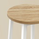 Taboret barowy - dąb sonoma / nogi białe