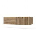 SZAFKA POD UMYWALKĘ TIGO 1D2S DĄB EVOKE 140 CM 2 SZUFLADY RYFLOWANY FRONT WISZĄCA
