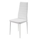 Białe krzesła do kuchni, zestaw 4 szt., stal, PVC, wygodne